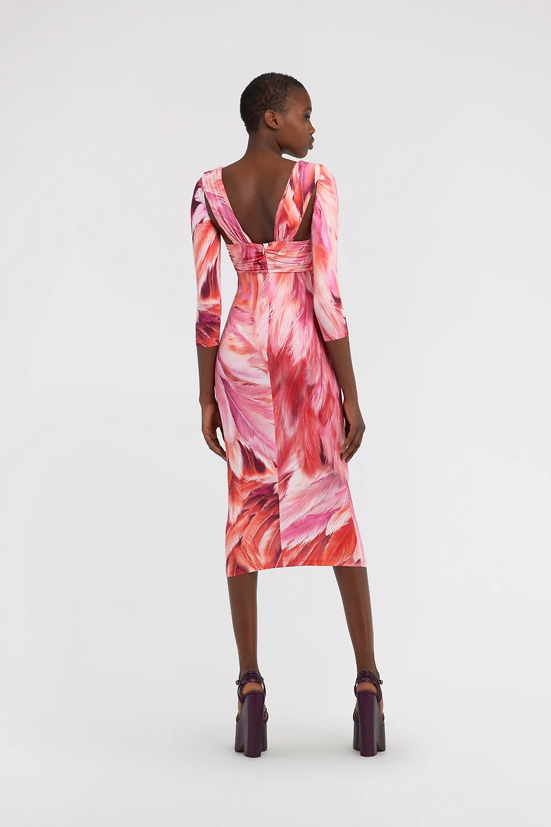 Plumange Print Midi Dress