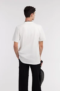 White T-Shirt With Embroidered Monogram RC