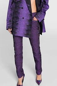 Zebra-Print Slim-Fit Jeans