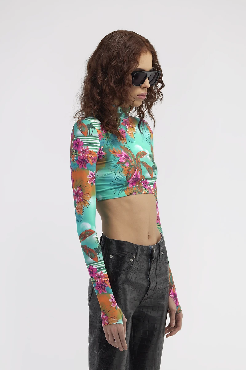 Hawaii Print Crop Top