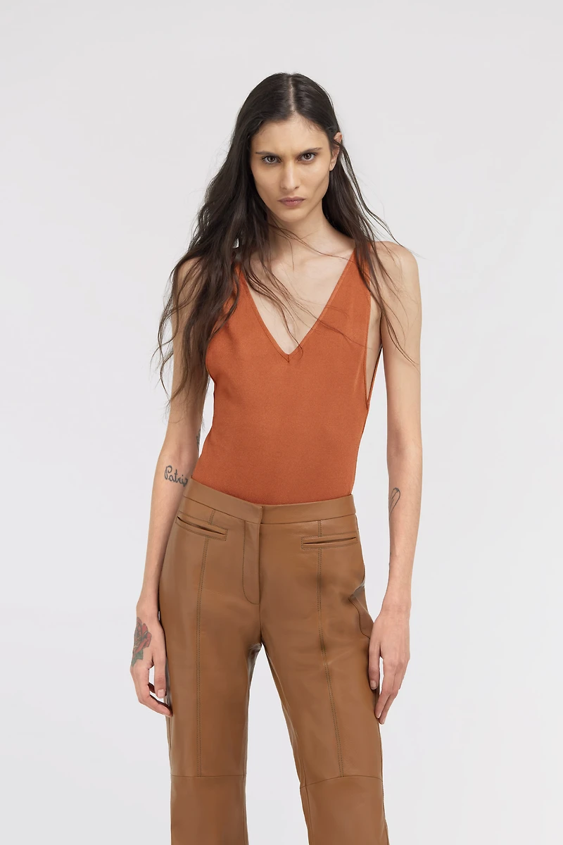 Rust V Neck Bodysuit