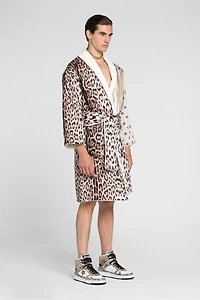 Animal-print bath robe