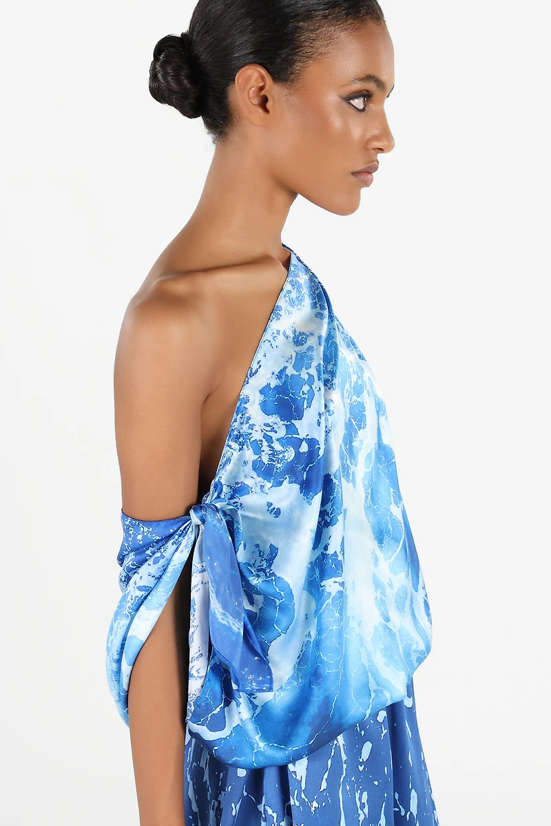 One-Shoulder Stretto di Messina Dress