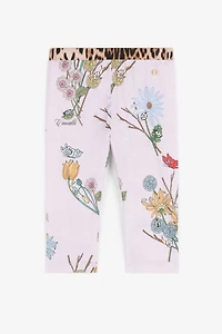 Flower-Print Cotton Leggings
