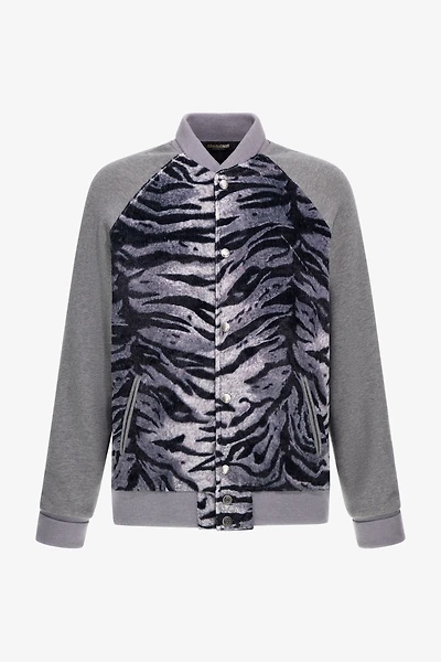 Zebra print sweatshirt with buttons