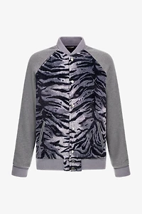 Zebra print sweatshirt with buttons
