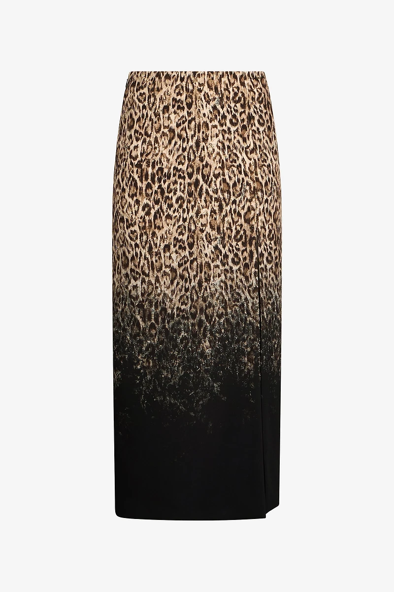 Leopard Print Midi Skirt