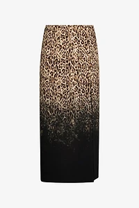 Leopard Print Midi Skirt