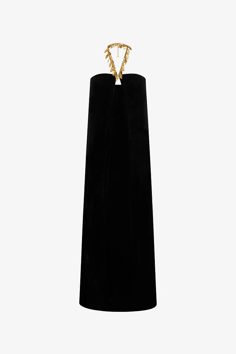 Dress with Gold Leaf Embellishment