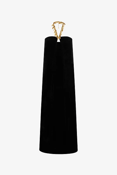 Dress with Gold Leaf Embellishment