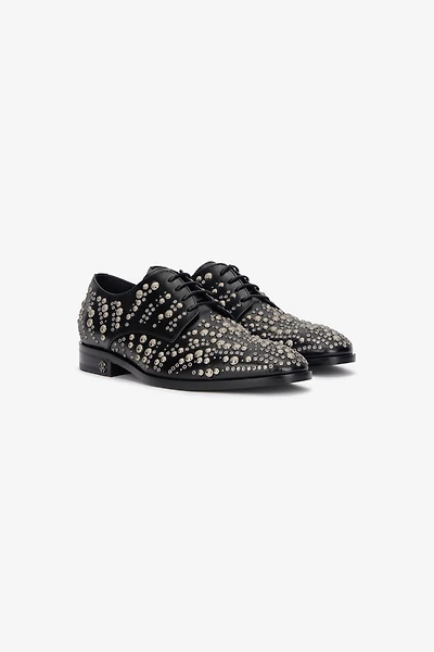 Lace-Up Loafers With Studs
