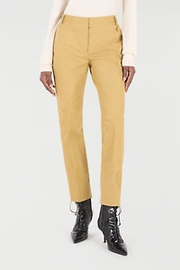Solid-Color Python-Print Pants