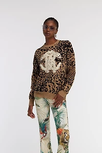 Sweater with Monogram RC and Jaguar Skin print