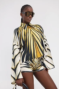 Ray Of Gold Print Silk Shirt