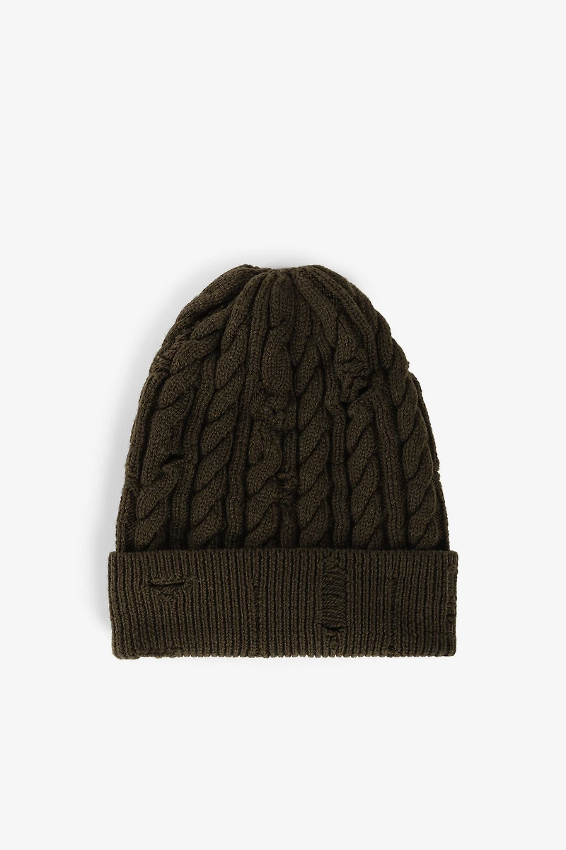 Cable-Knit Wool Beanie