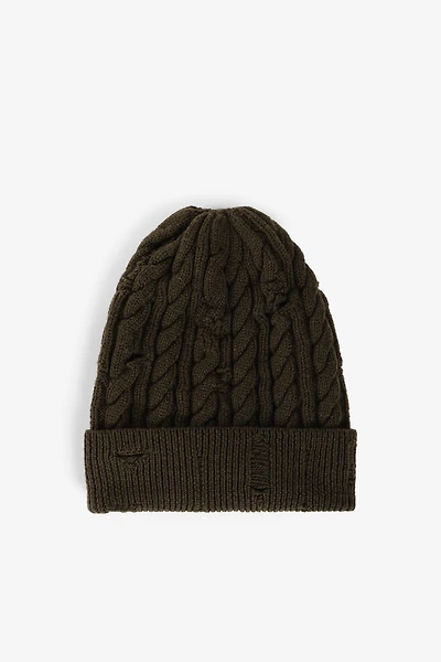 Cable-Knit Wool Beanie