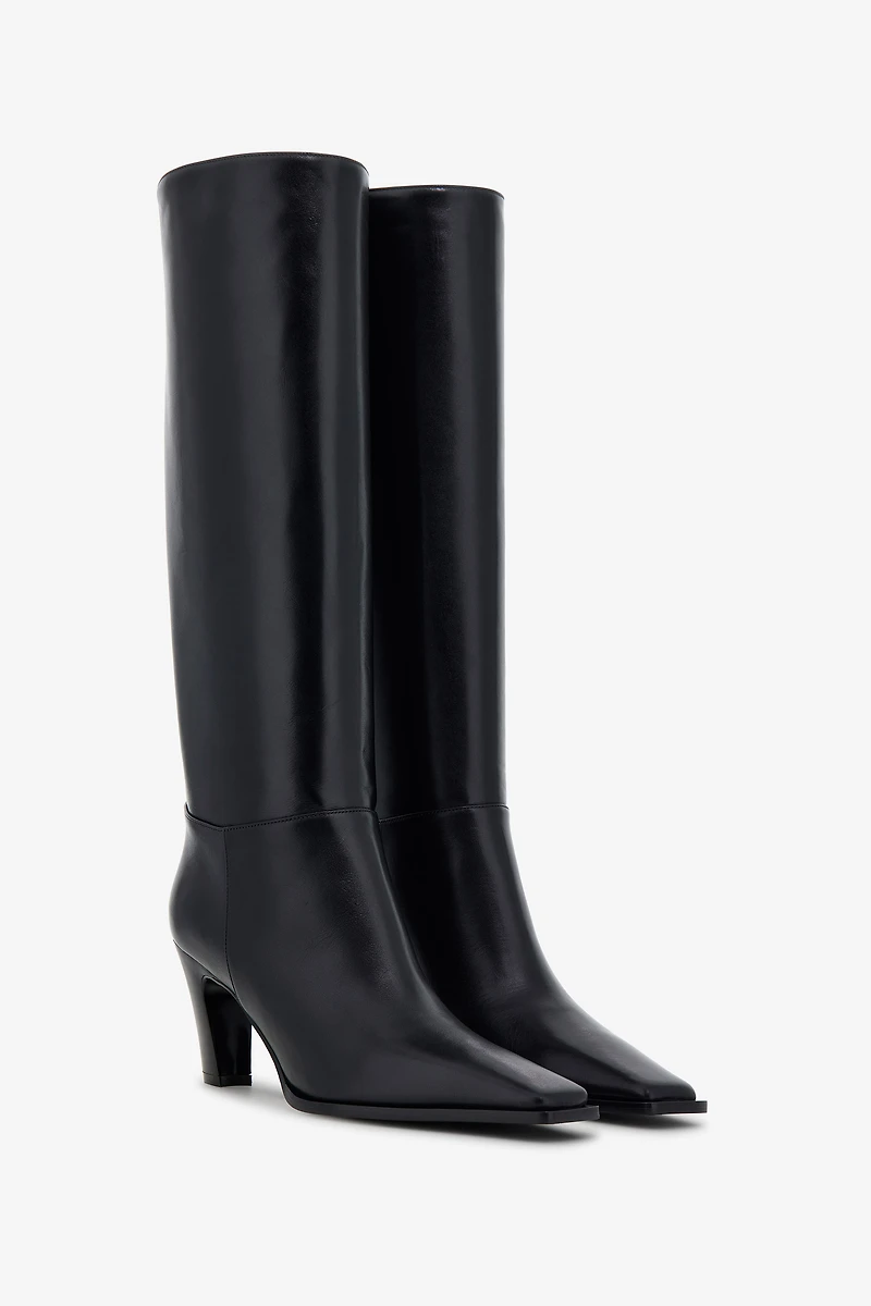 Leather knee-high boots