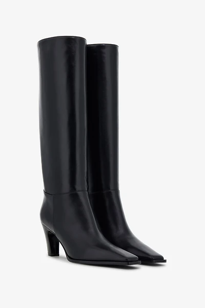 Leather knee-high boots