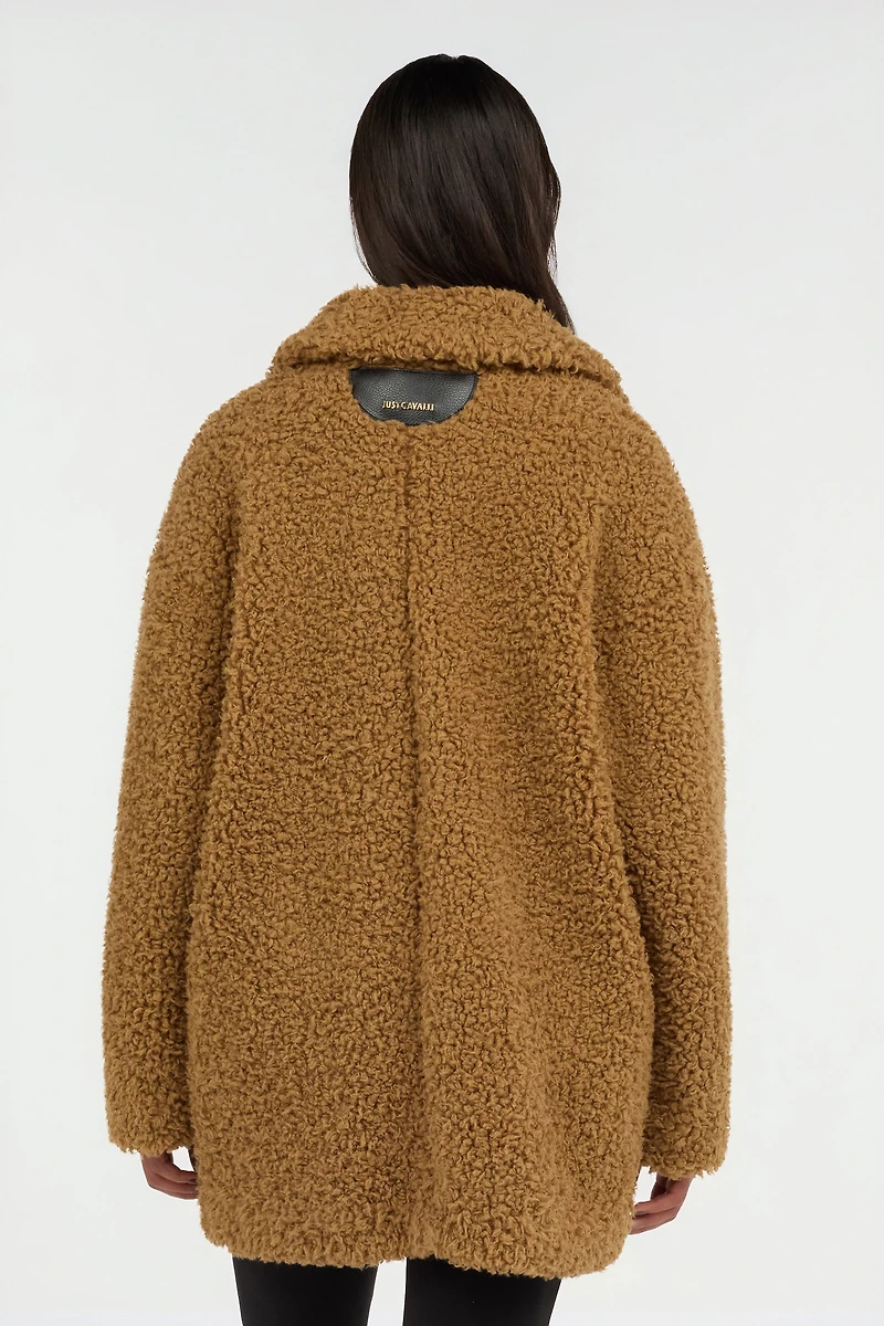 Brown Teddy Coat with Leopard Lining