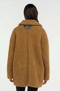 Brown Teddy Coat with Leopard Lining