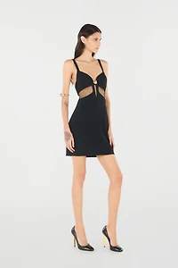 Mini Dress With Cutout And Tiger