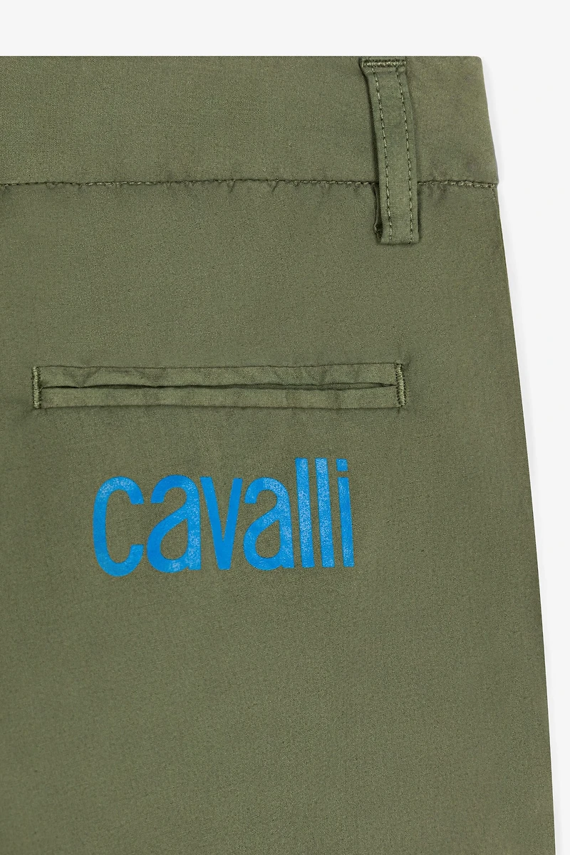 Logo-Print Cotton Cargo Trousers