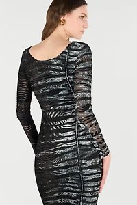 Dress With Tiger Skin And Zebra Motif