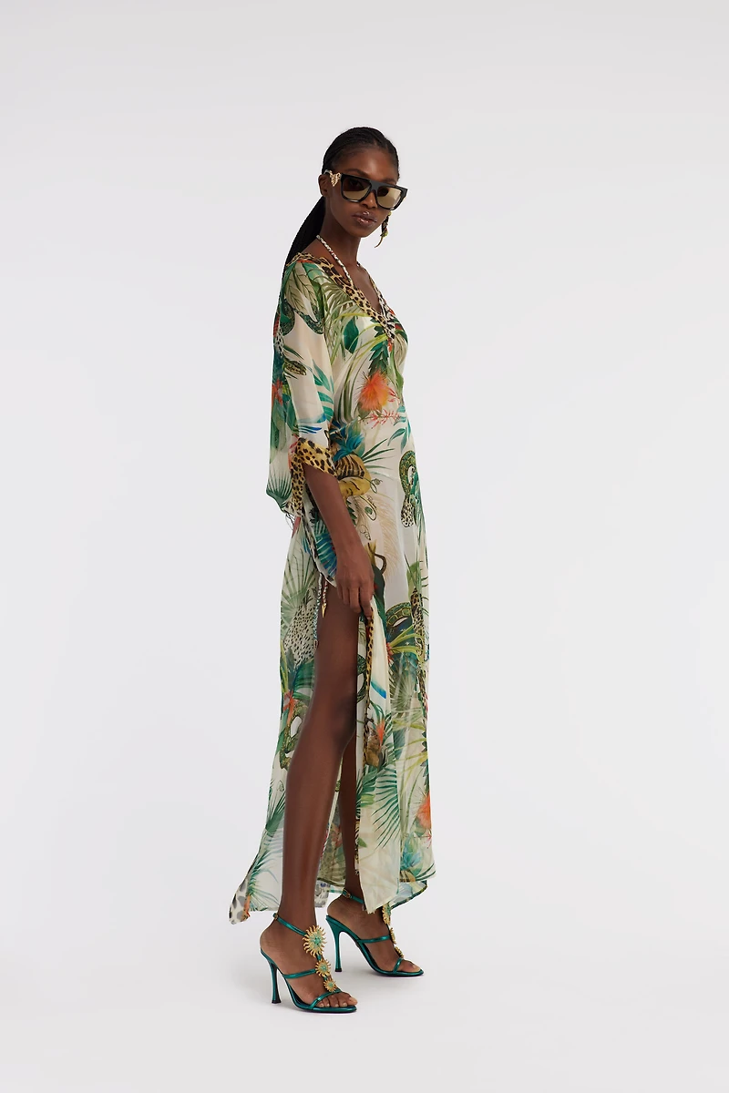 Jungle Print Kaftan Silk