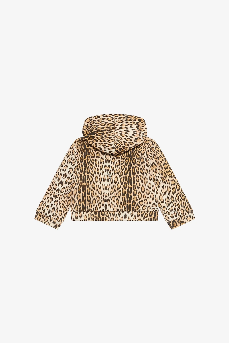 Hooded Sweatshirt With Jaguar Skin Print