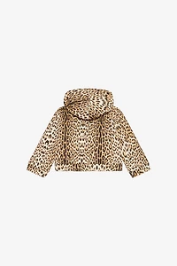 Hooded Sweatshirt With Jaguar Skin Print