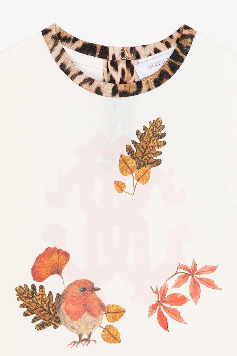 Bird-Print Cotton T-Shirt
