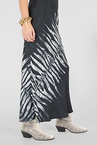 Long Dress With White Tigress Print