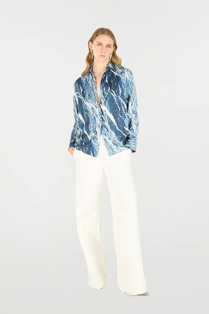 Marble-Print Shirt