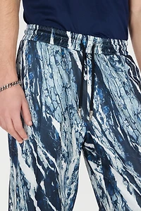 Marble-Print Sports Pants