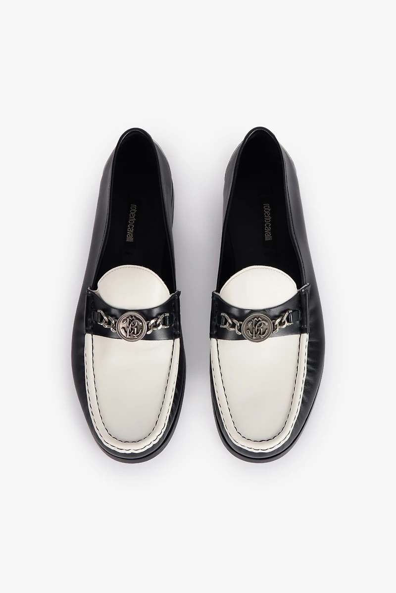 Two-Tone Loafers With Mirror Snake Monogram