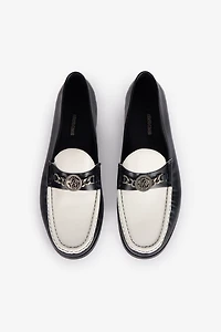 Two-Tone Loafers With Mirror Snake Monogram