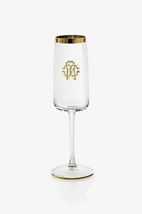 Monogram Gold 2 Champagne Goblets Set