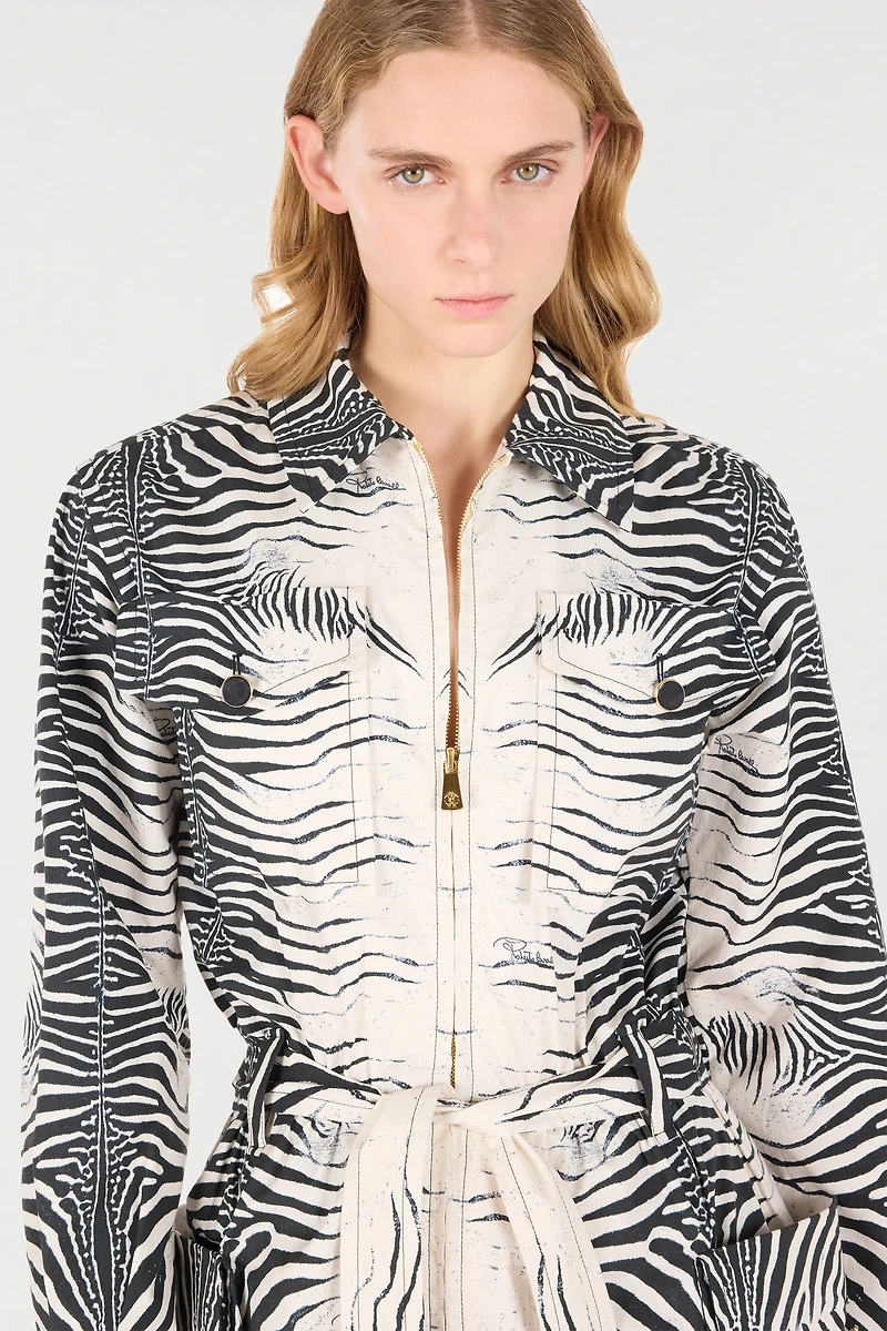 Zebra-Print Jumpsuit