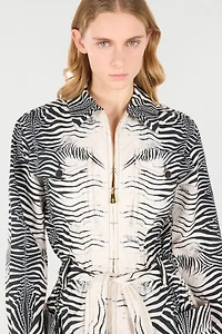 Zebra-Print Jumpsuit