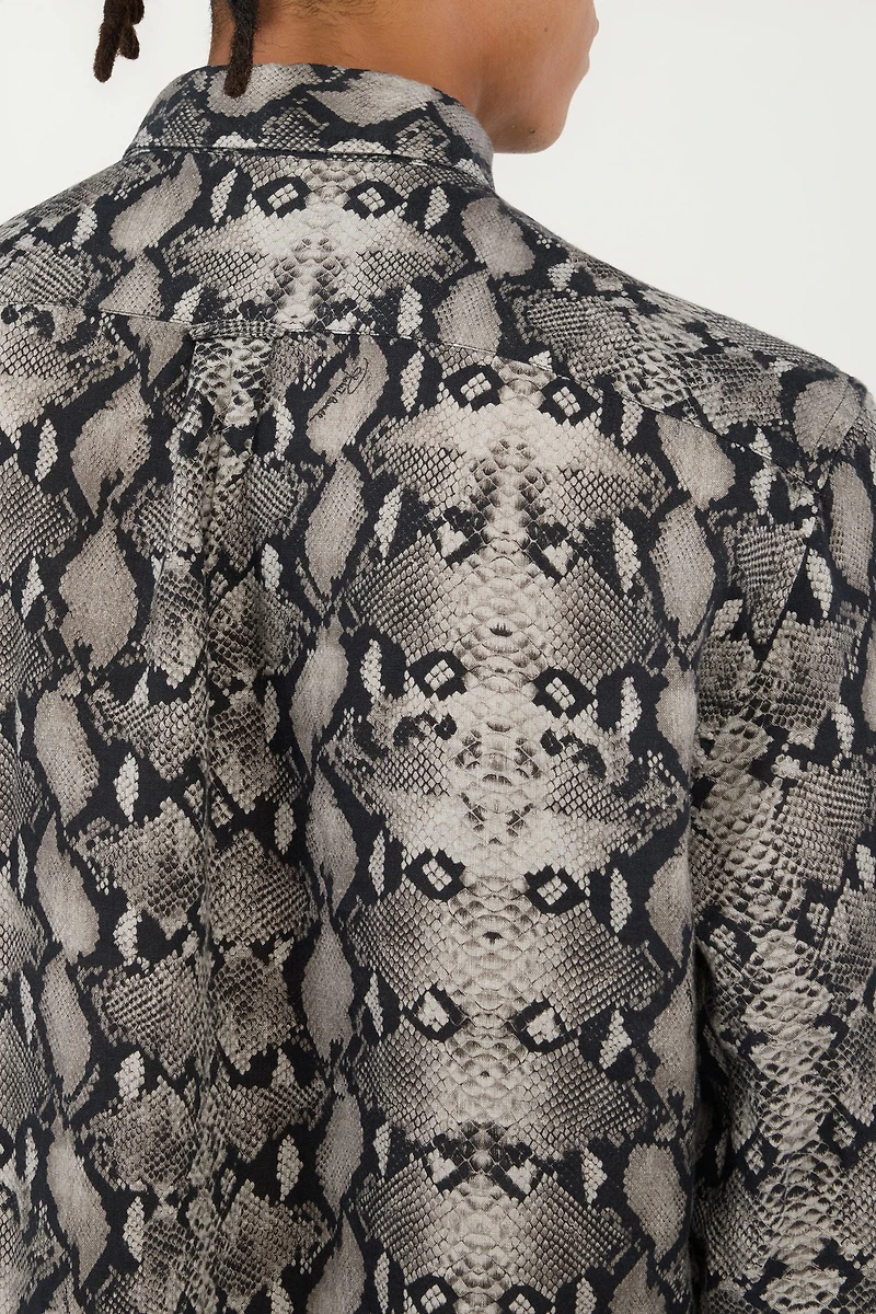 Snake Print Flax Shirt