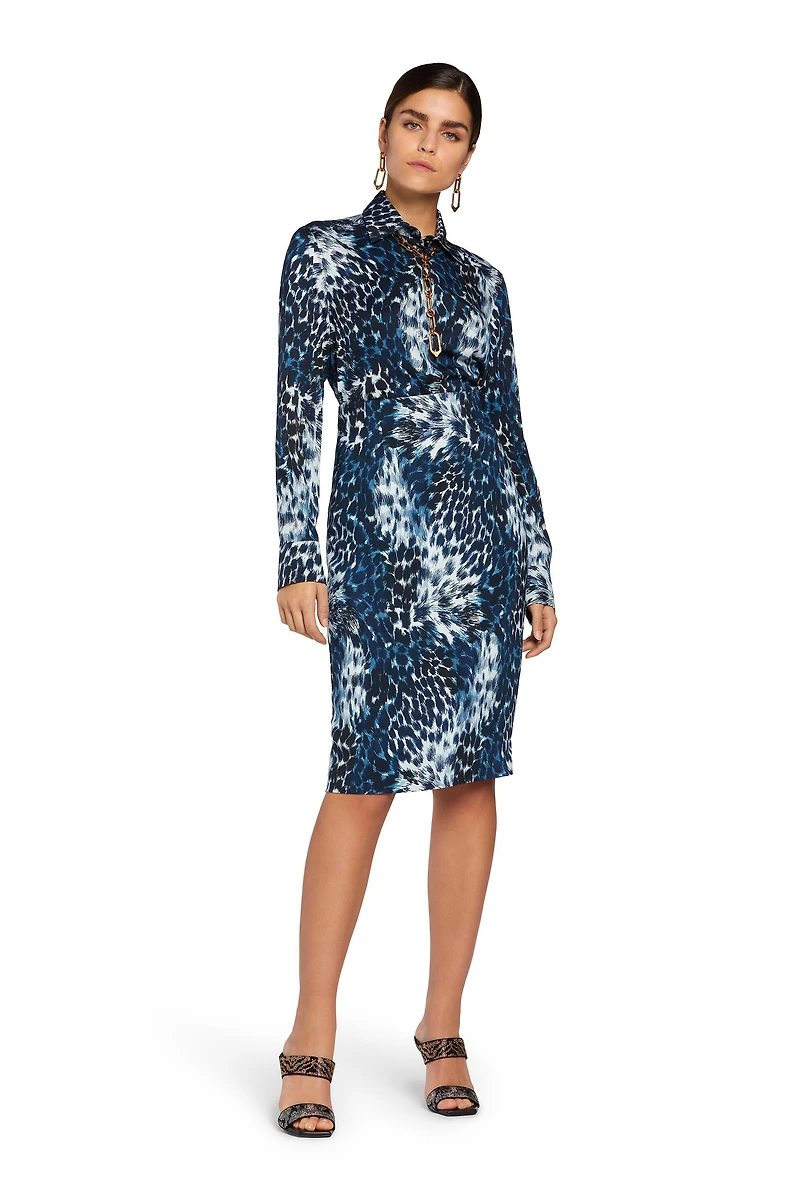 Leopard-print fitted skirt