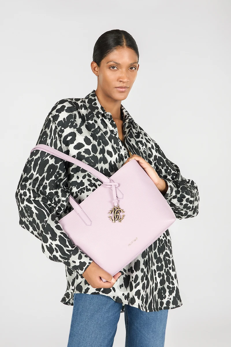 Medium leather shopper with RC charm