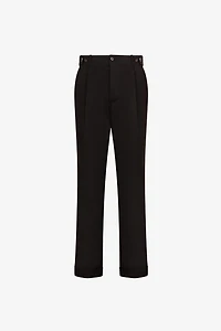 Pleat-detail straight-leg trousers