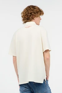 Polo Shirt With JC Monogram And Lettering
