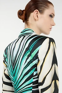 Ray Of Sea Print Silk Jacket