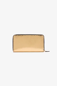 Snake Print Zip-Around Wallet