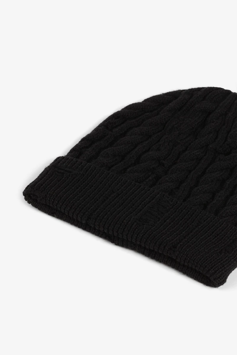 Cable-Knit Wool Beanie