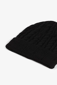 Cable-Knit Wool Beanie