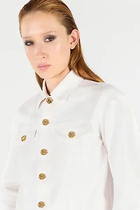 Denim Jacket with Gold Buttons