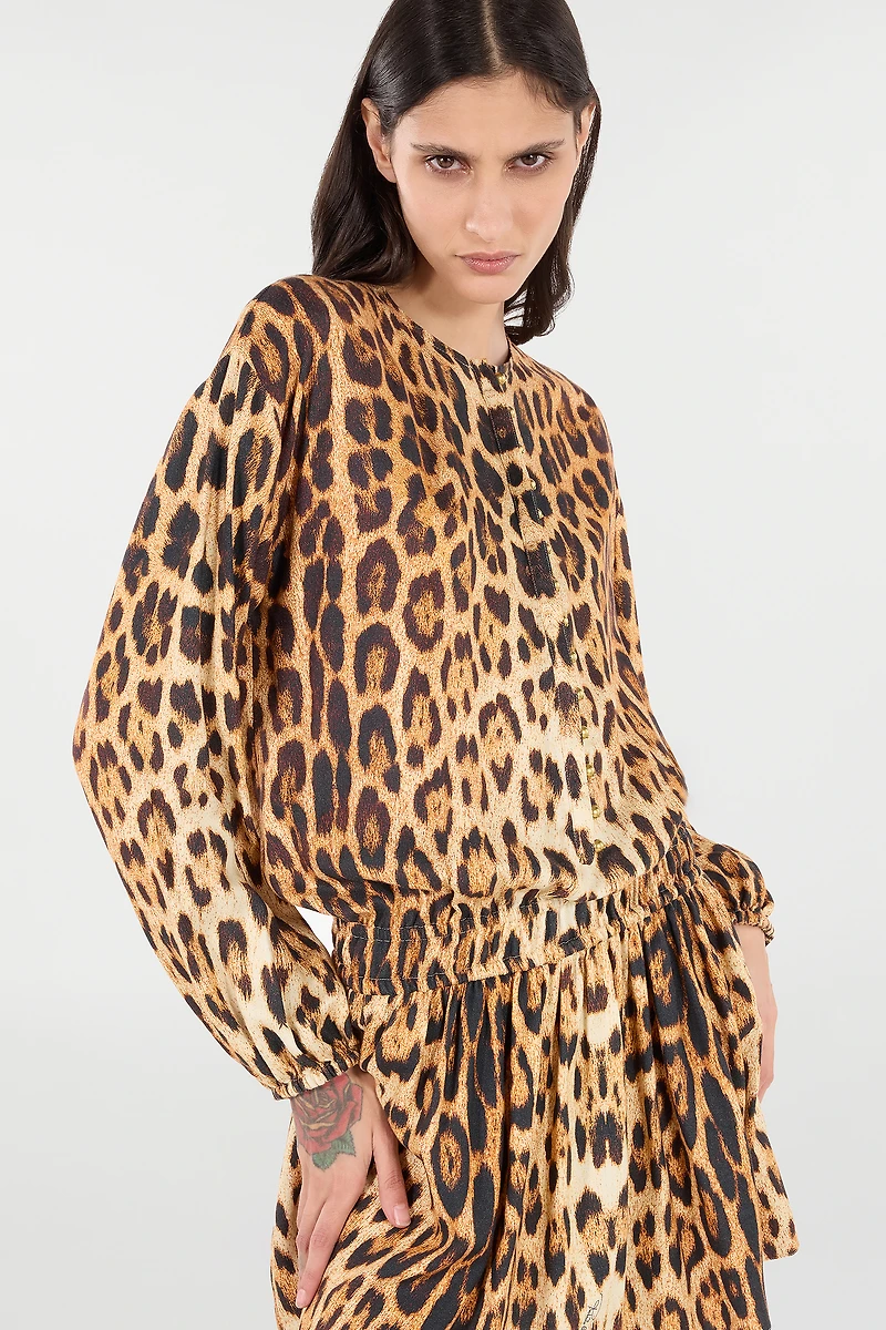 Short Dress With Jaguar Skin Print